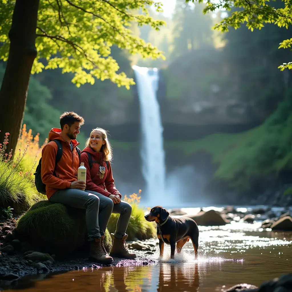Rzeka Willamette w Portland z rowerzystami na brzegu